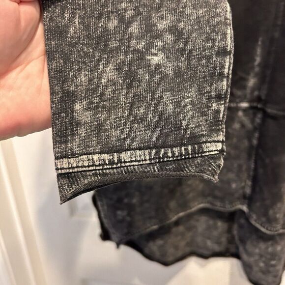 Rebecca Elliot Black Tie Dye Sweatshirt High Low Tunic Cotton Lagenlook Large - Picture 4 of 7